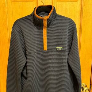 Dark Blue / Tan Mens LL Bean Snap Pullover